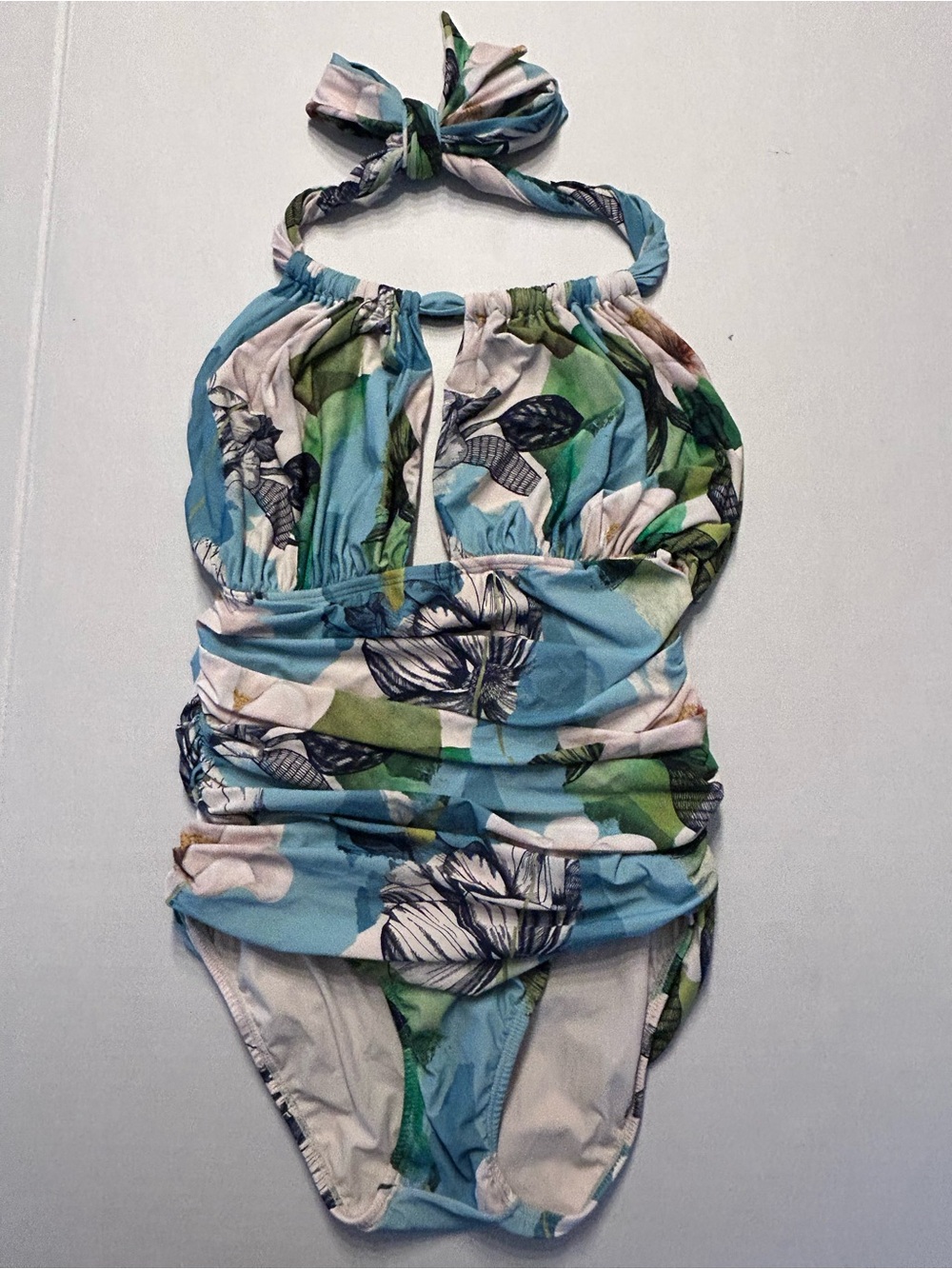Lenny Niemeyer floral print ruched halter one-piece swimsuit Size Medium